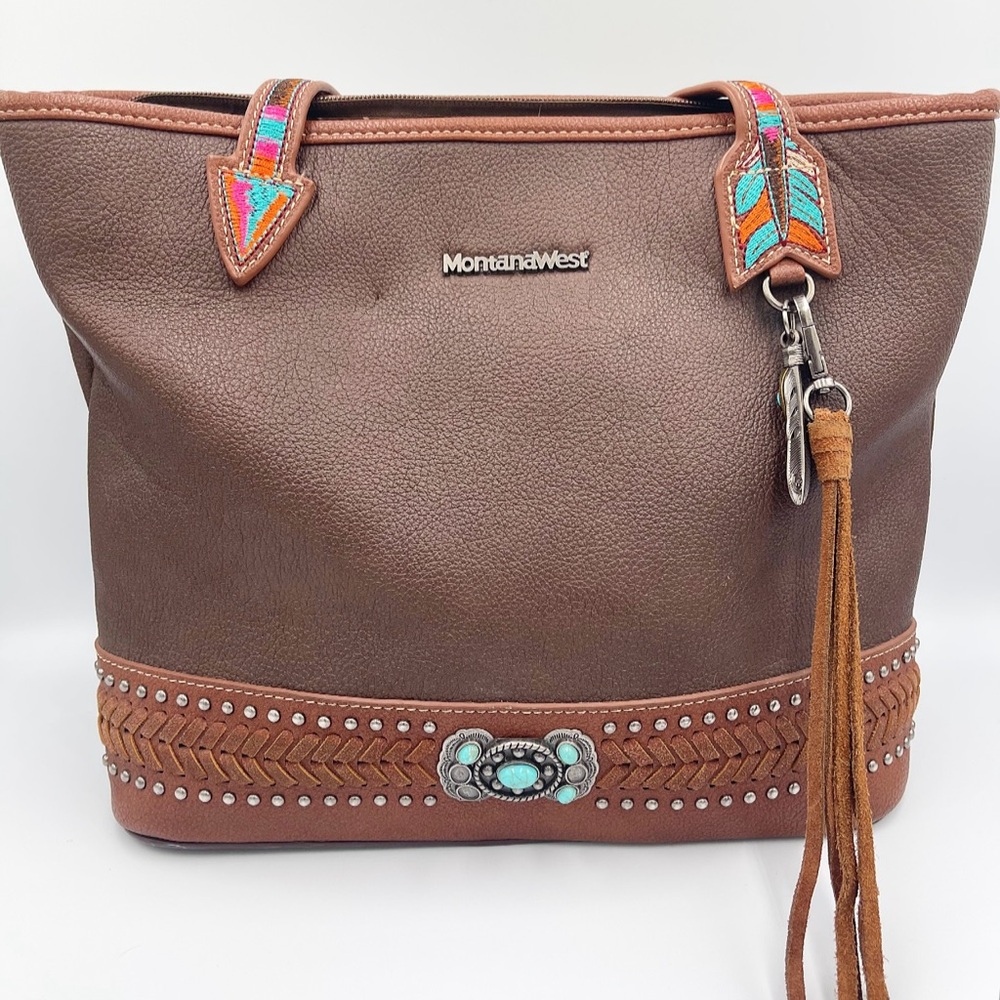 Montana West Brown Leather Handbag